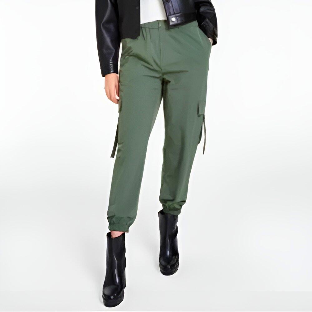 NWT Bar III Womens Gorpcore Outdoor Nylon Elastic‎ Waist Jogger Cargo Pants M